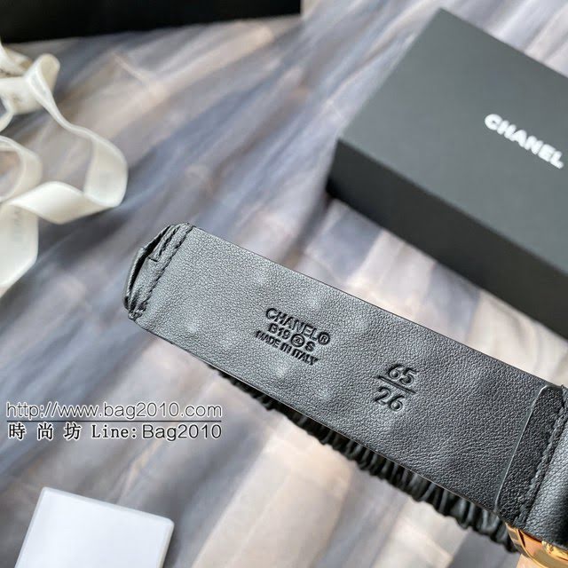 Chanel女士皮帶 香奈兒cc經典logo扣精品彈力扣腰帶  jjp1156